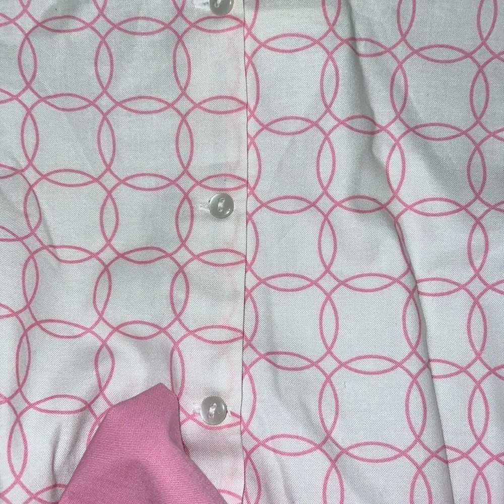 Southern Sunshine Kids White with Pink Circles Sleeveless dress with pink sash 7